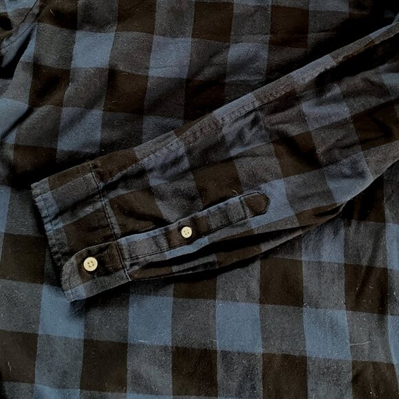 Slate & Stone Flannel Button Down Shirt - Royal Blue & Black Buffalo Plaid - Med - Picture 6 of 8